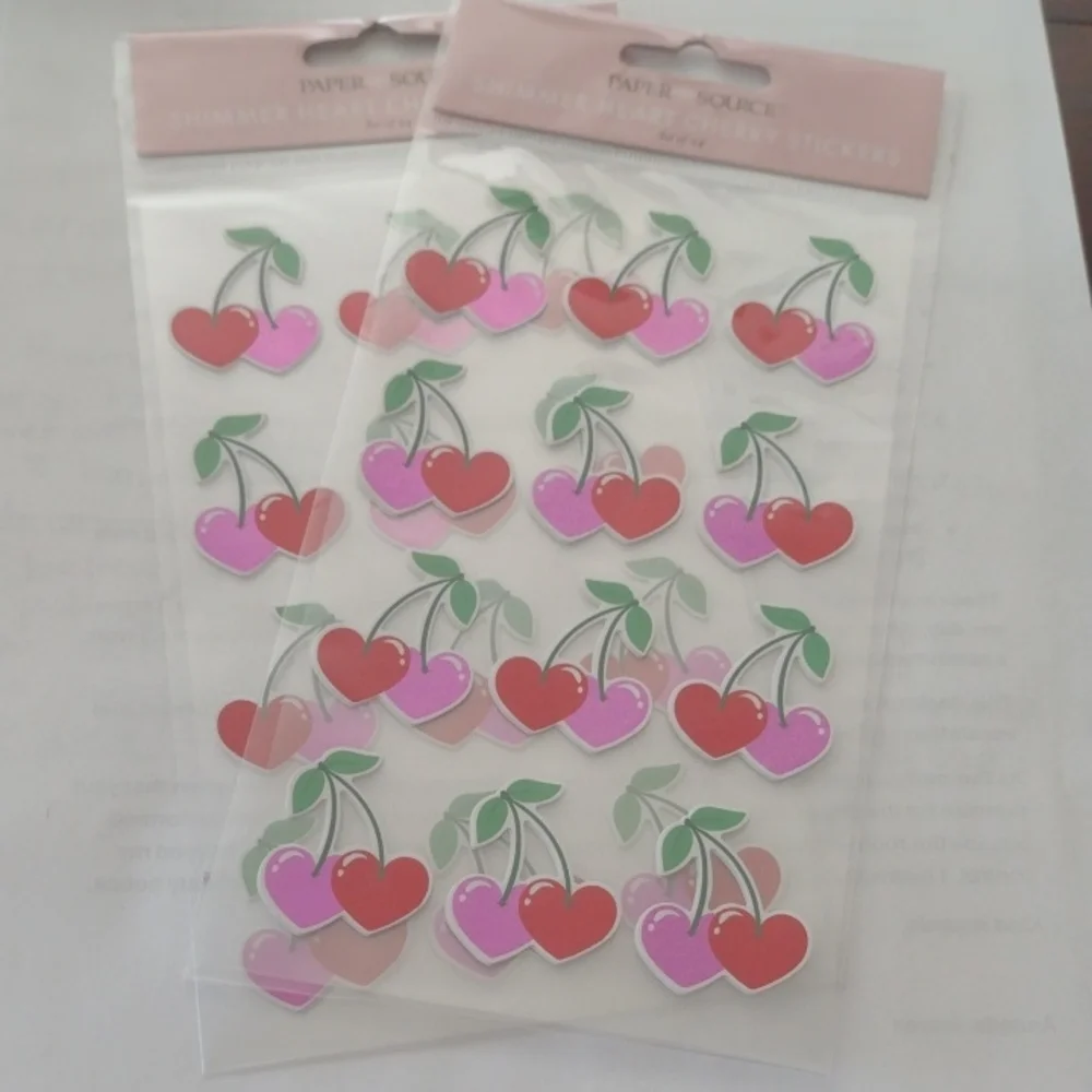 Cherry Heart Stickers PAPER SOURCE
